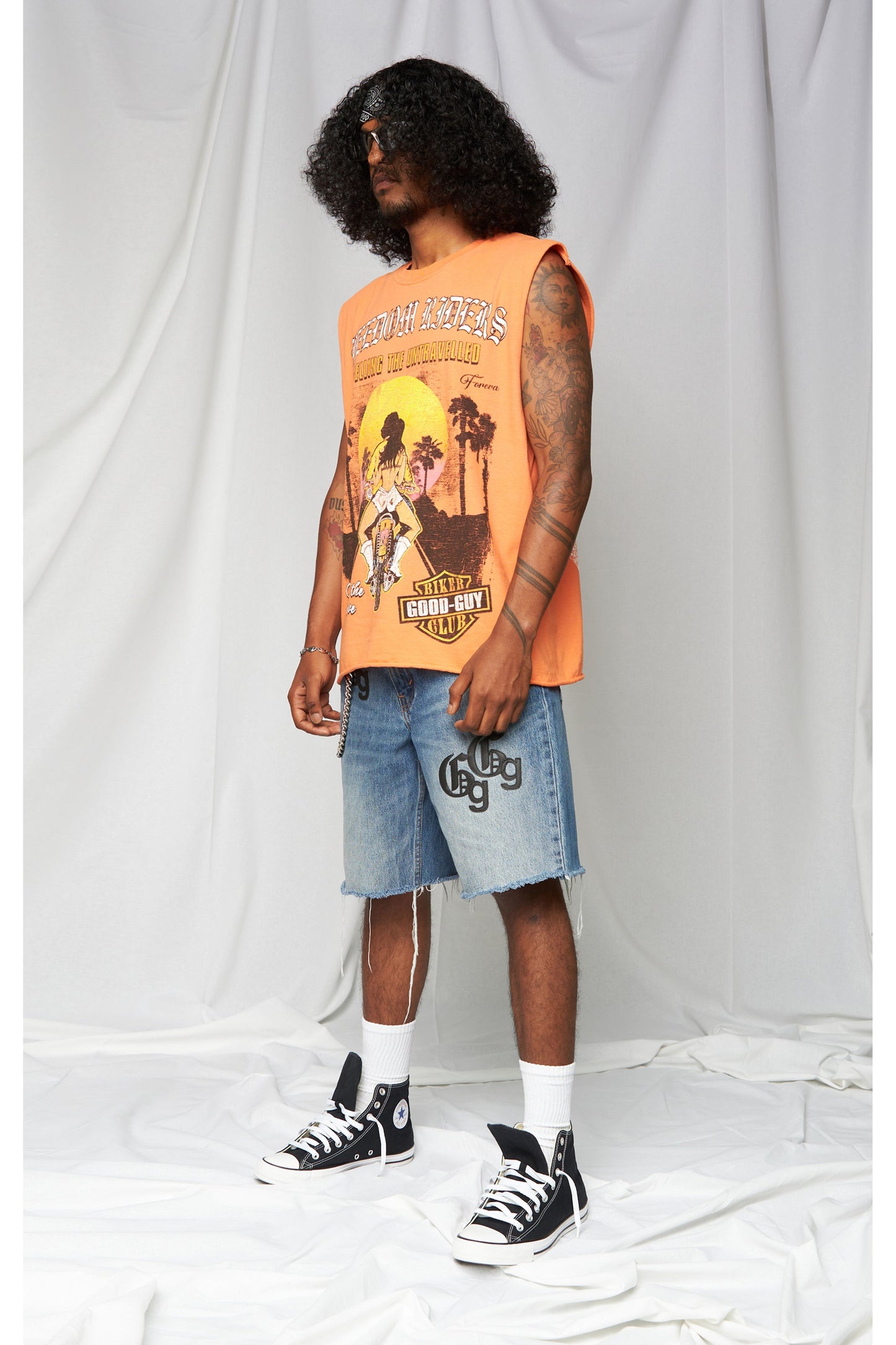 THE ROAD LESS TRAVELED MUSCLE TEE - ORANGE